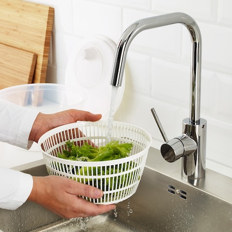Salad Spinner Easily Dry Your Wet Salad In The Kitchen Sink White