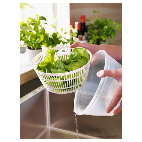 Salad Spinner Easily Dry Your Wet Salad In The Kitchen Sink White