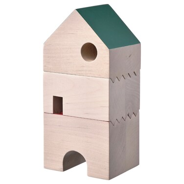 Decoration House Set Of 3 Solid Wood/Multicolour