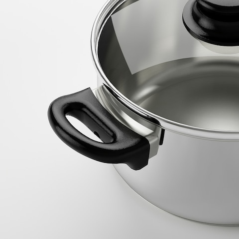 Pot With Lid Glass/Stainless Steel 2.8 L