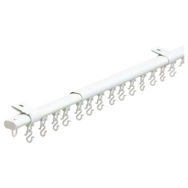 Single Track Rail With Gliders White 100-180cm