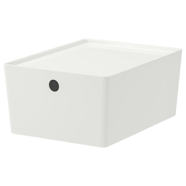 Box With Lid White 26X35X15cm
