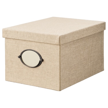 Storage Box With Lid Beige 25X35X20cm