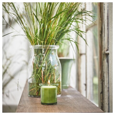 Scented Candle In Glass Fresh Grass/Light Green 50 Hr