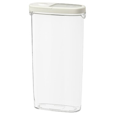 Dry Food Jar With Lid Transparent/White 2.3 L