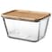 Food Container With Lid Rectangular Glass/Bamboo 1.8 L