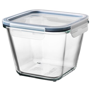 Food Container With Lid Square Glass/Plastic 1.2 L