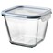 Food Container With Lid Square Glass/Plastic 1.2 L