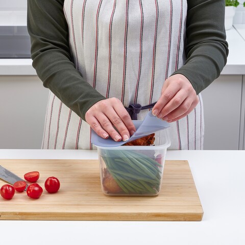 Food Container With Lid Square Plastic/Silicone 1.4 L