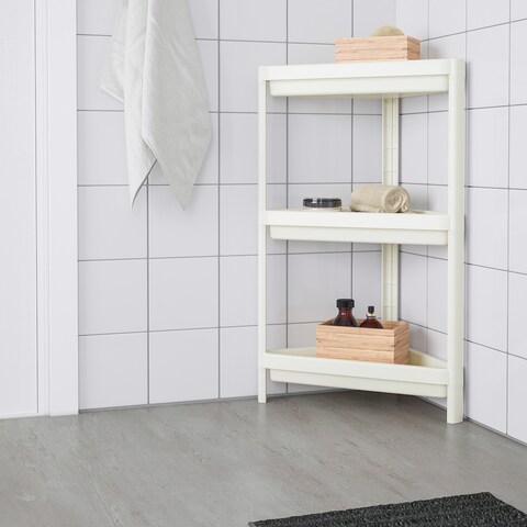Corner Shelf Unit White 33X33X71cm