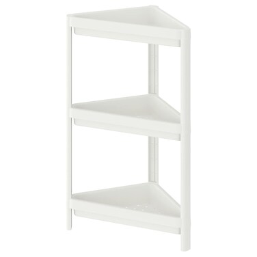 Corner Shelf Unit White 33X33X71cm