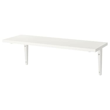 Wall Shelf White/White 59X20cm