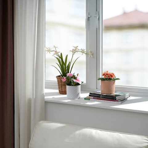 Artificial Potted Plant In/Outdoor/Balsam  Pink 9cm