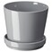 Plant Pot With Saucer In/Outdoor Grey 12cm