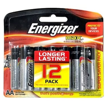 Energizer AA Max Alkaline Batteries E91 BP12