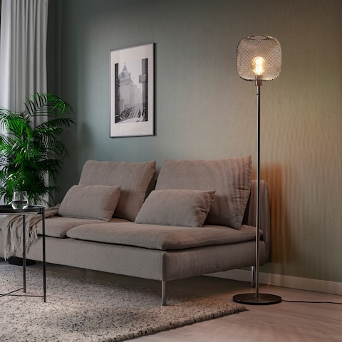 Floor Lamp From Recycled Bottles &amp; Its Solid Wood Base Base