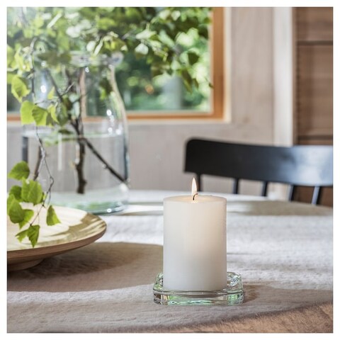 Scented Pillar Candle Scandinavian Woods/White 30 Hr