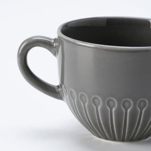 Mug Stoneware Water Away That May Otherwise Accumulate Grey 36cl