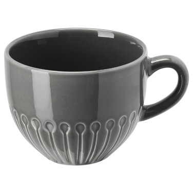 Mug Stoneware Water Away That May Otherwise Accumulate Grey 36cl