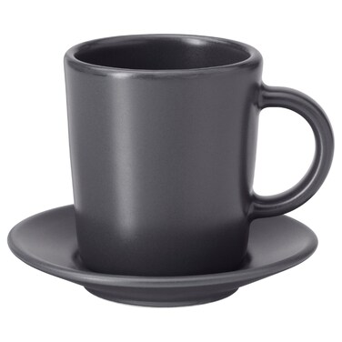 Espresso Cup And Saucer Dark Grey 9cl