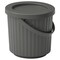Bin With Lid Dark Grey 8 L