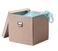Storage Box With Lid Dark Beige 32X31X30cm
