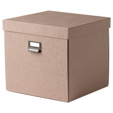 Storage Box With Lid Dark Beige 32X31X30cm