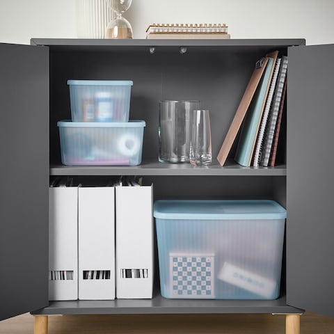 Storage Box With Lid Great For Storing Small Things Like MakeUp Hair Accessories 12X18X12cm/1.5L