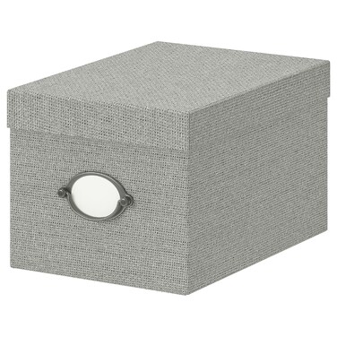 Storage Box With Lid Grey 18X25X15cm
