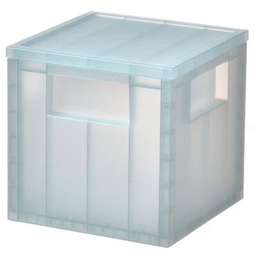 Storage Box With Lid Transparent Grey-Blue 16.5X16.5X16.5cm