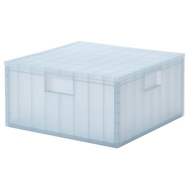 Storage Box With Lid Transparent Grey-Blue 33X33X16.5cm