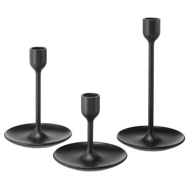 Candlestick Give Both An Atmospheric Light Set Of 3 Black