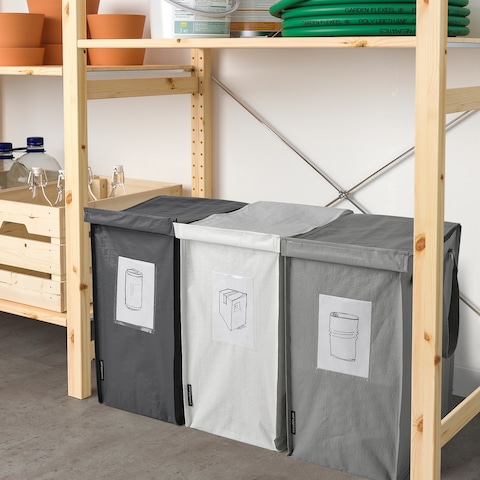 Waste Sorting Bag White/Dark Grey/Light Grey 22X35X45cm/35 L