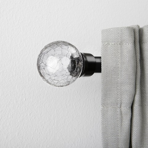 Finials 1 Pair You Can Easily Change The Expression Of The Curtain Rod Glass/Black