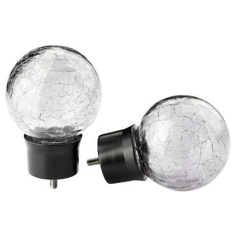Finials 1 Pair You Can Easily Change The Expression Of The Curtain Rod Glass/Black