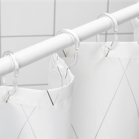 Shower Curtain White Yellow/Lilac 180X200cm