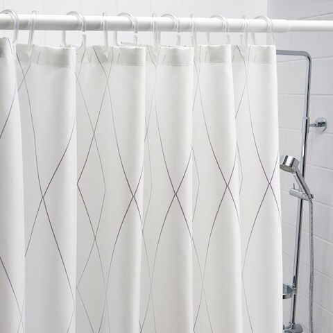 Shower Curtain White Yellow/Lilac 180X200cm