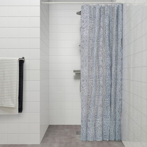 Shower Curtain White/Blue 180X200cm