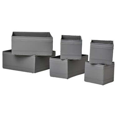 Box Made Of Polyester Of Which At Least 90% Is Recycled Set Of 6 Dark Grey