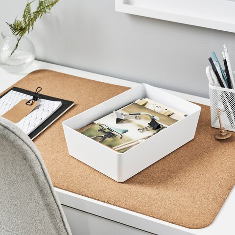 Box Work Accessories On A Desk A Shelf White 18X26X8cm