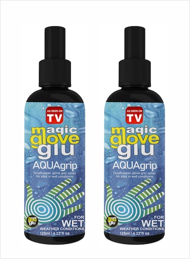 Magic Gloveglu AQUAgrip Goalkeeper Glove Spray - Perfect For Goalkeeping Gloves in Wet Conditions 125ml Pack Of 2