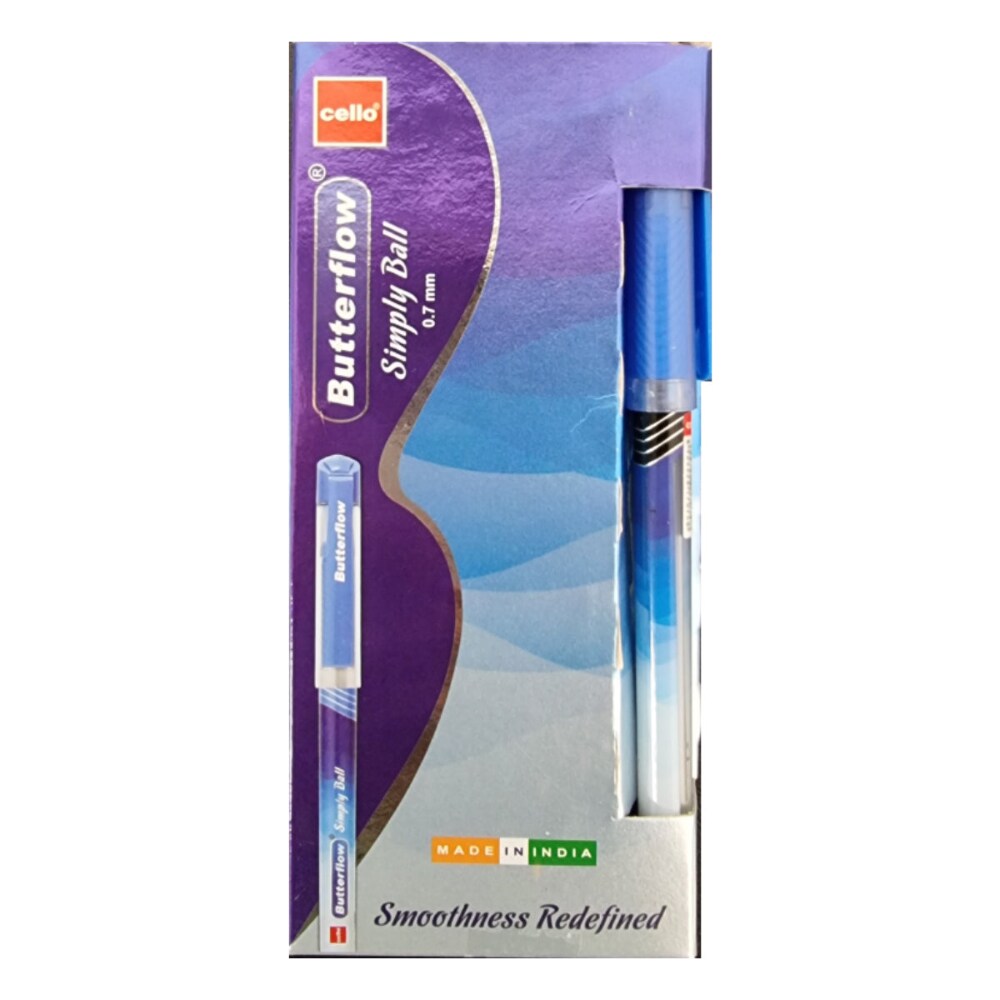 Buy Cello Butterflow Simply Ballpoint Pen, 0.7mm, 12/box, Black Online ...