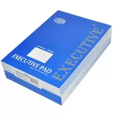 10-Piece FIS Executive Writing Pad A4, Plain, 50-Sheets - FSPDEXA4PL