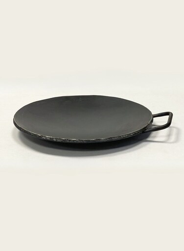 Iron Concave Dosa Tawa Heavy Guage with Handle 28cm X 10mm Black