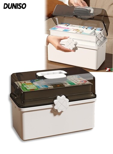 3-Layer Dividing Storage Box&iuml;&frac14;&OElig;Multifunctional Plastic Tool Box with Handle for Sewing, for Sewing, Makeup, Medicine, Nail, Hair Accessories for Kids