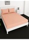 Deep Fitted Elastic Bedsheet Set With Pillow Covers, King/Queen/Double/Single Sizes, Color Peach, Depth 30cm