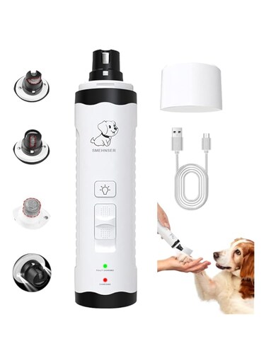 Electric Dog Nail Grinder Pet Nail Clipper Professional 2-Speed USB Rechargeable Pet Nail Trimmer Quiet Cordless Painless Paws Claw Care Grooming &amp; Smoothing for Small Medium Large Puppy Kitten Kitty