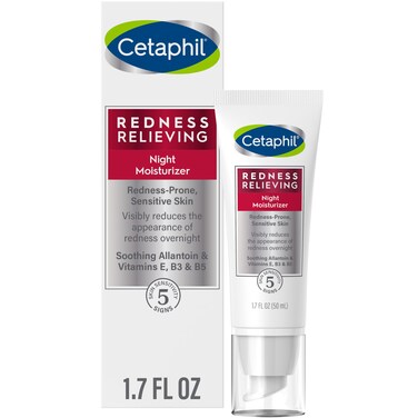 CETAPHIL Night Cream, Redness Relieving Night Moisturizer for Face, 1.7 fl oz, For Dry, Redness-Prone Skin, Hypoallergenic, Fragrance Free