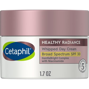 CetaphilFace Day Cream, Healthy Radiance Whipped Day Cream w/SPF 30, Visibly Reduces Look of Dark Spots, Brightening Lotion, Designed for Sensitive Skin, Hypoallergenic, Fragrance Free, 1.7oz
