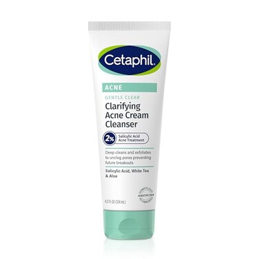 Cetaphil Acne Face Wash, Gentle Clear Clarifying Acne Cream Cleanser With 2% Salicylic Acid, Deep Cleans &amp; Treats Acne Prone Skin, Skin Care For Sensitive Skin, 4.2oz